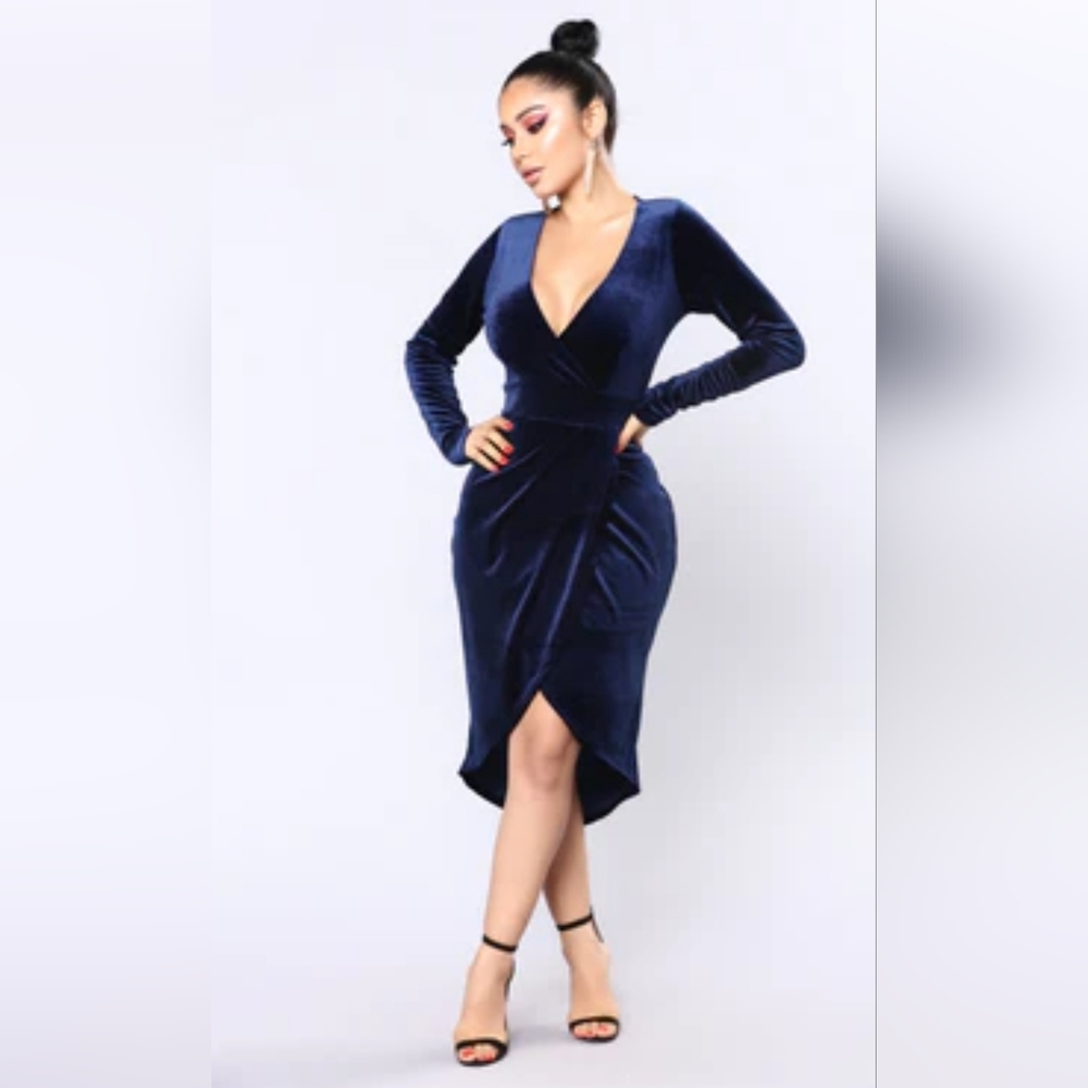 Velvet navy dress